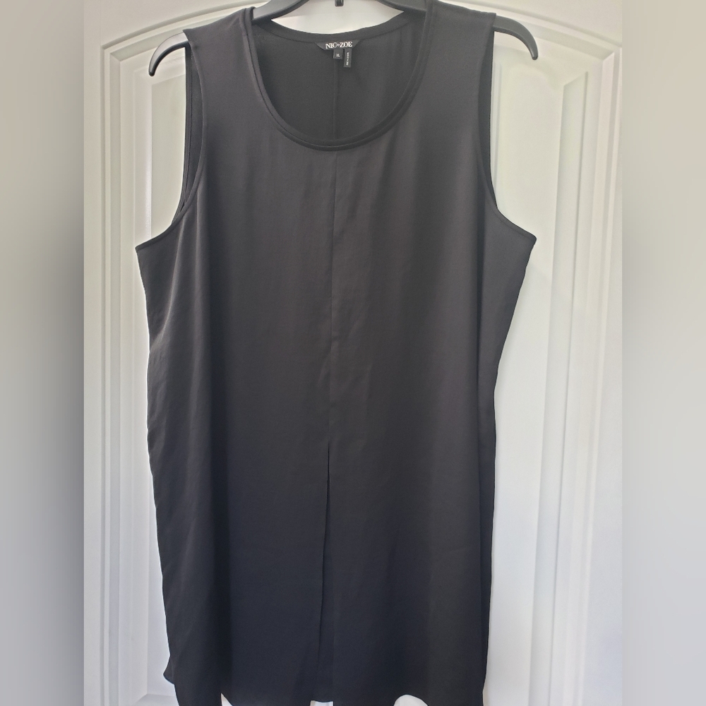 Nic + Zoe Black Cami / Split Tank Top Size XL
